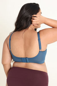 Zivame True Curv Single Layered Non Wired Full Coverage Super Support Bra - Real Teal — thumbnail 4